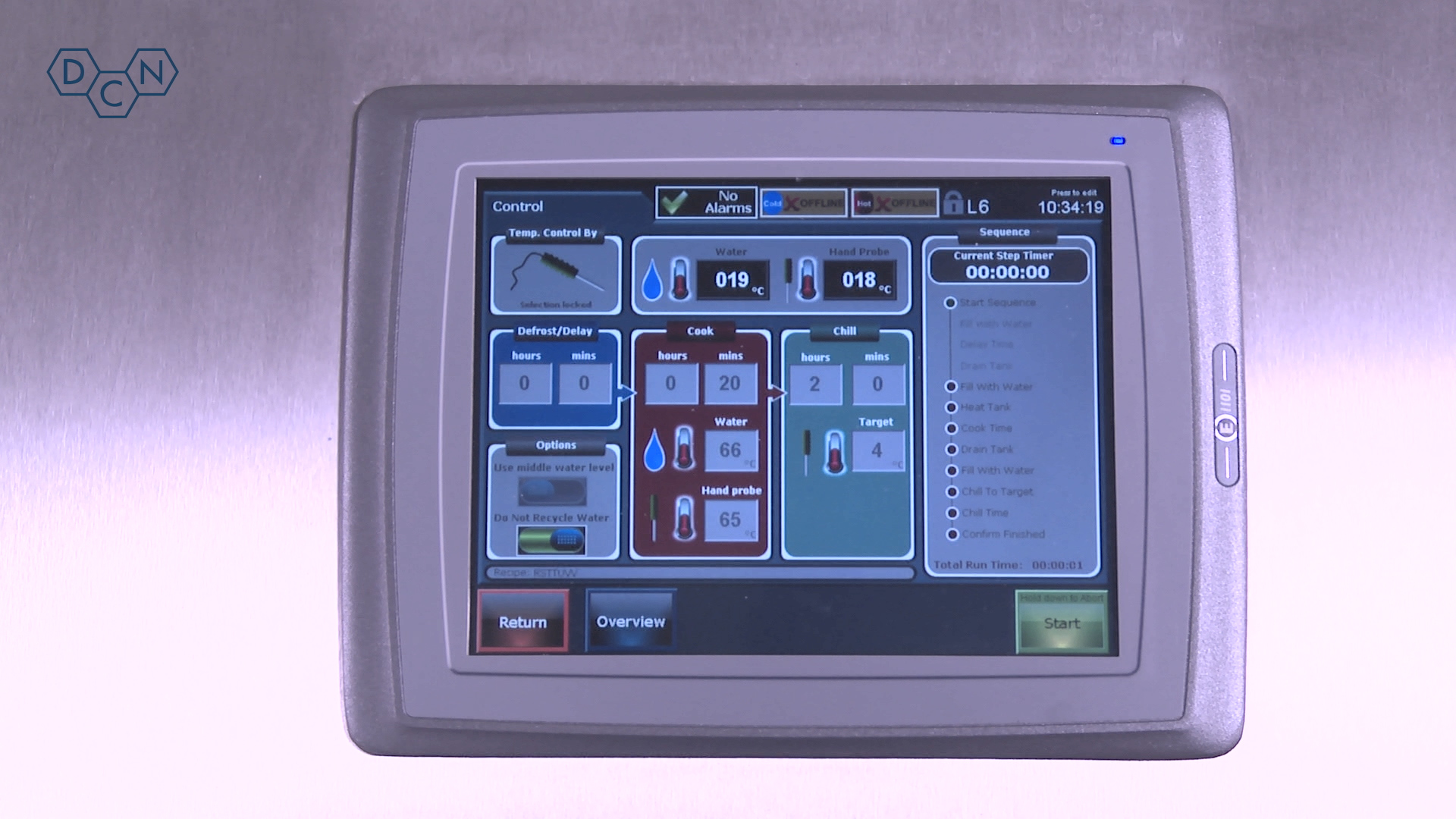 control panel for sous vide machine